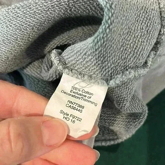 Madewell garment dyed funnel neck grey sweatshirt F9722 size M - Picture 7 of 10